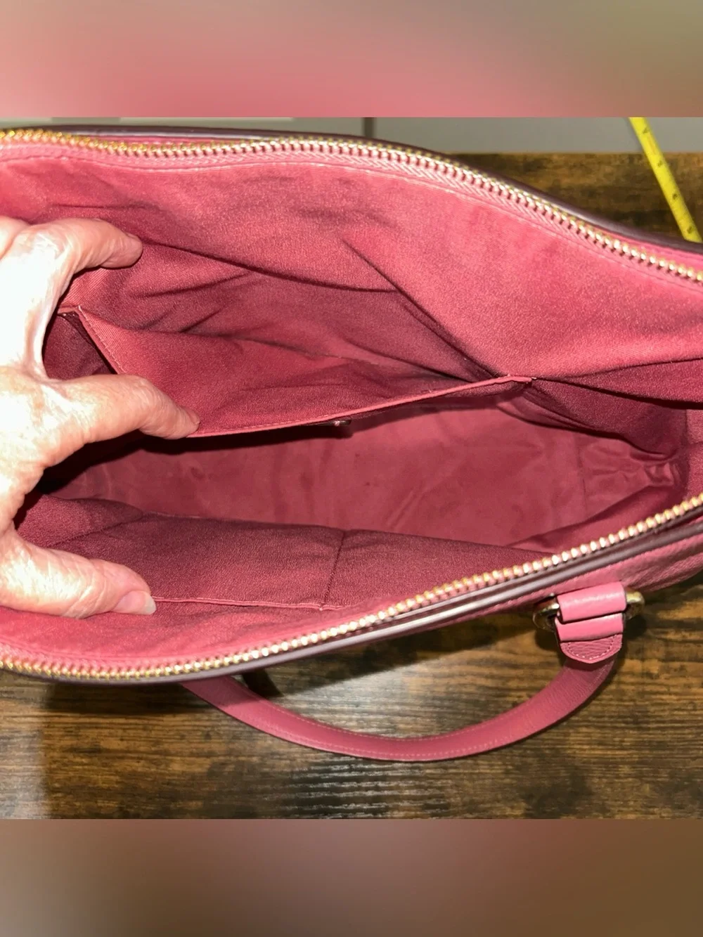 Coach Pebbled Leather Rich Berry Pink Medium Tote